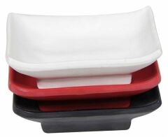 Globy Melamin Minimal Kase, Sosluk Beyaz 10x6 cm 6'lı