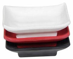 Globy Melamin Minimal Kase, Sosluk Beyaz 10x6 cm 6'lı