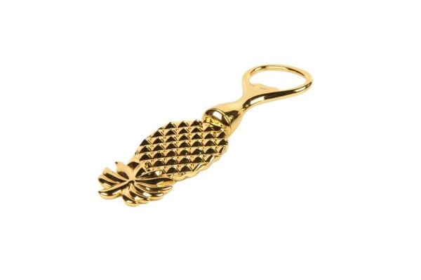 Globy Ananas Desenli Şişe Açacağı Tirbuşon Gold