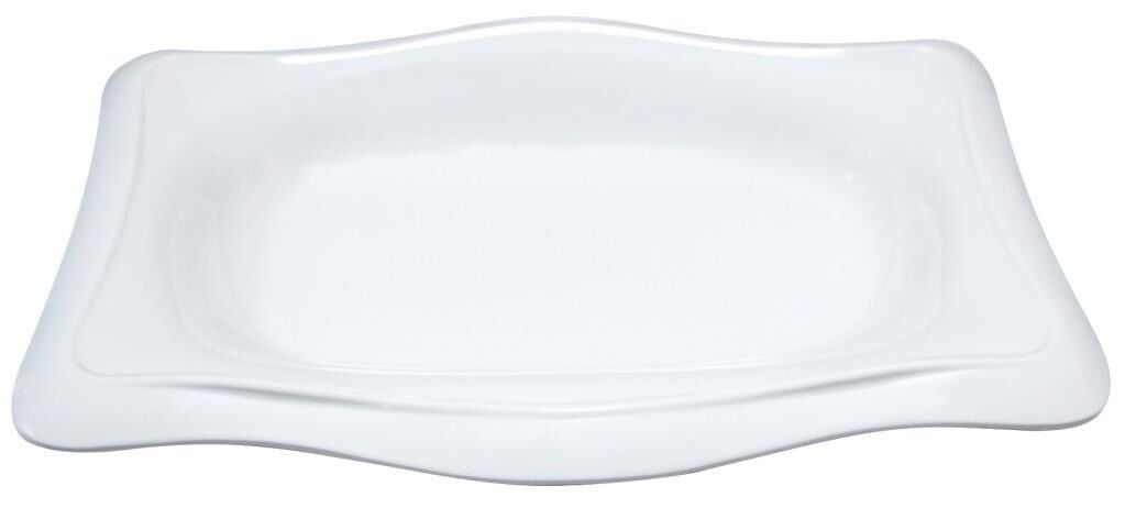 Globy Açık Büfe Melamin Tabak Beyaz 40x25x5 cm