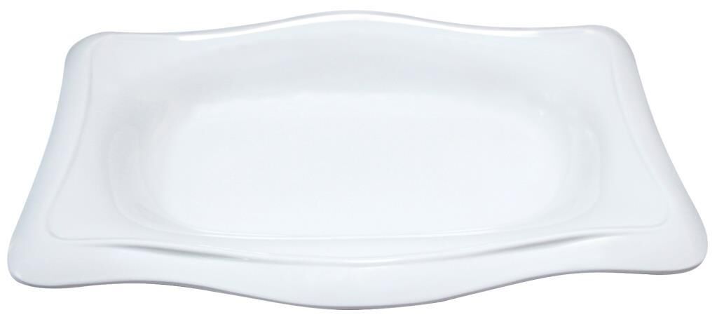 Globy Açık Büfe Melamin Tabak Beyaz 40x25x5 cm