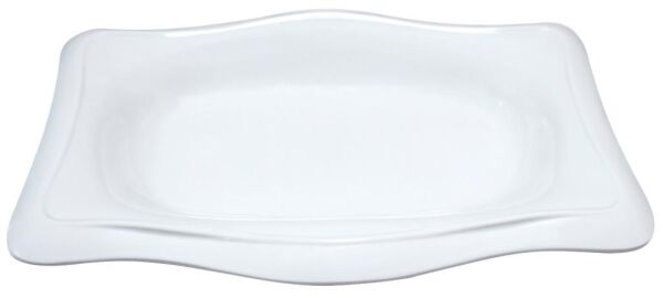 Globy Açık Büfe Melamin Tabak Beyaz 40x25x5 cm