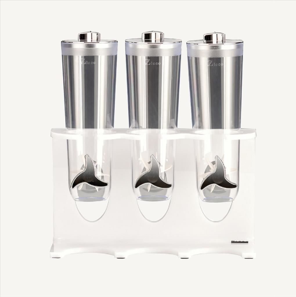 Zicco Cornflakes Dispenseri, Cornflakes Aleti 3lü 40x17x44 cm, Beyaz