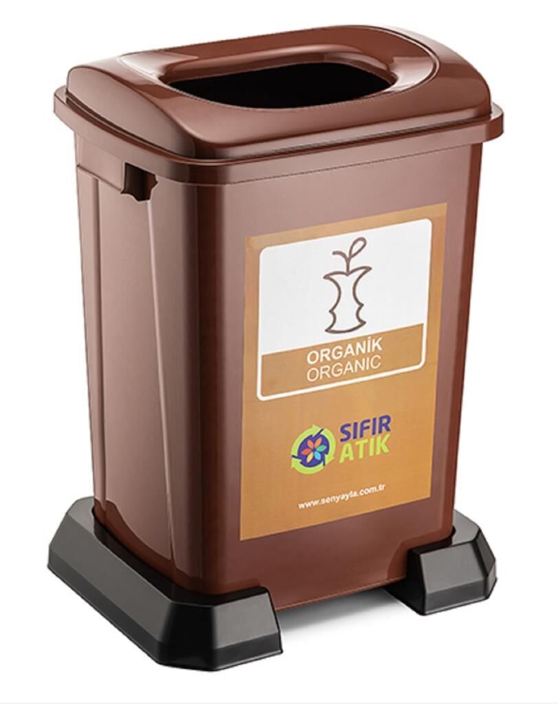 Şenyayla 4395 Büyük Geri Dönüşüm Kutusu Organik Atık  50 Lt - Kahverengi