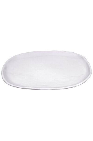 Globy Açık Büfe Melamin Oval Tabak Beyaz 42x30 cm