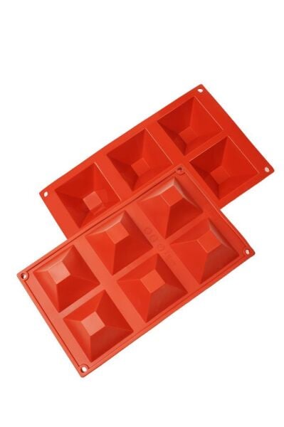 Globy Silikon Piramit Desenli Muffin,Kek Kalıbı 6'lı