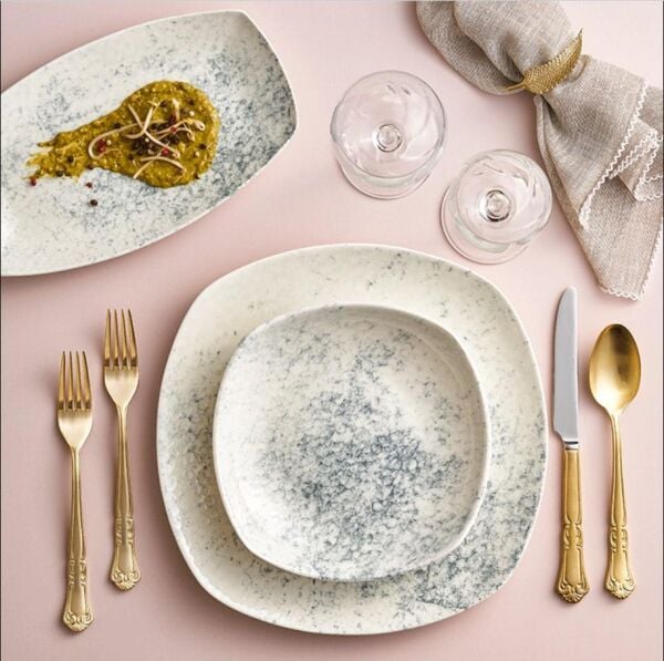 Porland 114427 Ethos Smoky Kayık Tabak 27 cm 6'lı