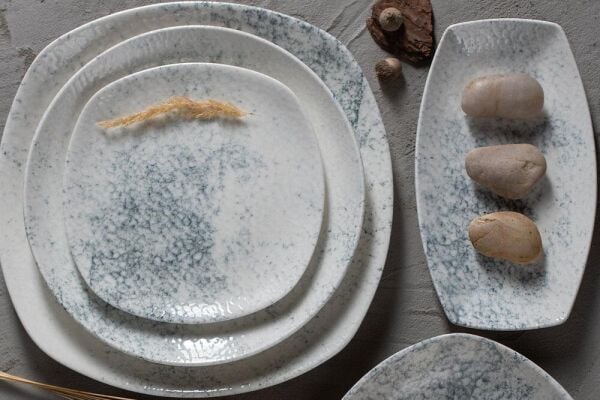 Porland 114427 Ethos Smoky Kayık Tabak 27 cm 6'lı