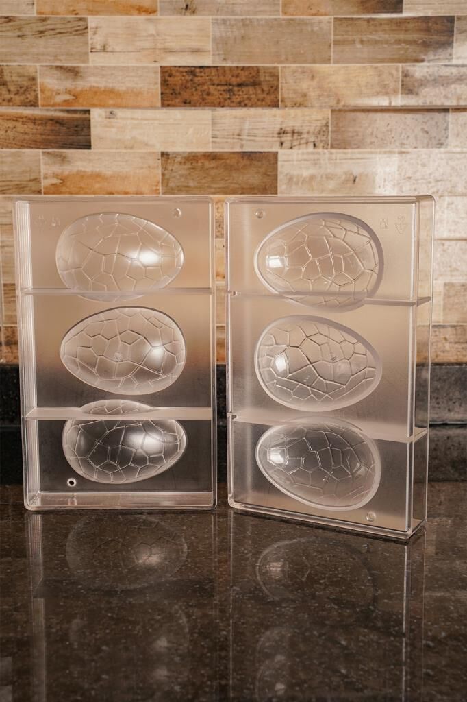 Globy Polikarbon 3D Büyük Paskalya Yumurtası Çikolata Kalıbı 3'lü