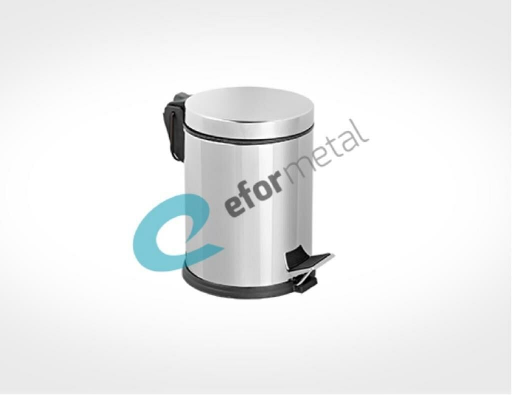 Efor Metal 430 Kalite Pedallı Çöp Kovası 5 Litre
