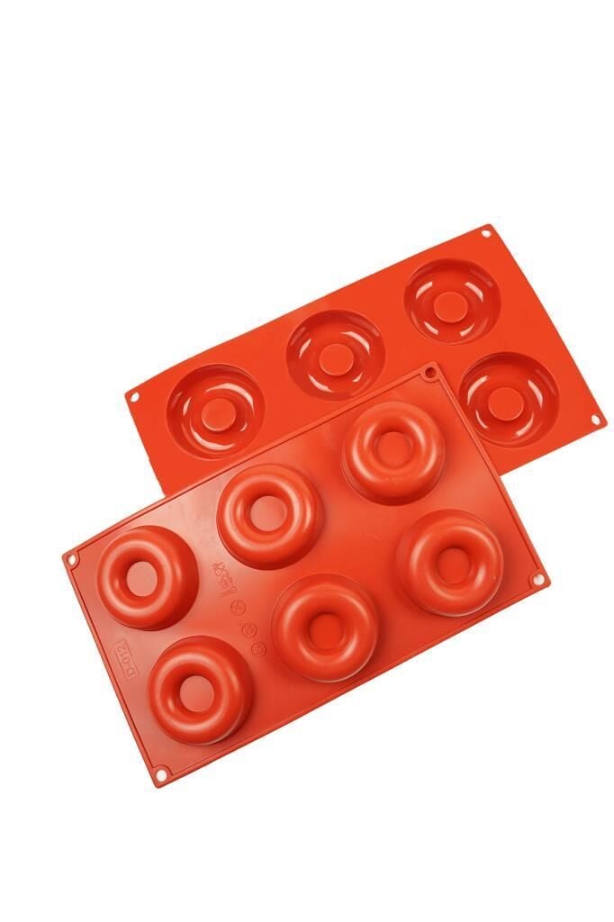 Globy Silikon Yuvarlak Donut, Kek Kalıbı 6'lı