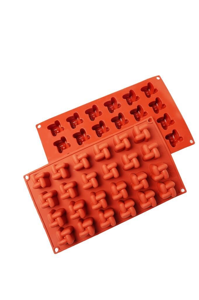 Globy Kare Döngü Desenli Çikolata, Kek Kalıbı 24'lü