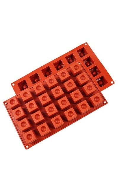 Globy Silikon Kare Tartolet, Çikolata Kalıbı 24'lü