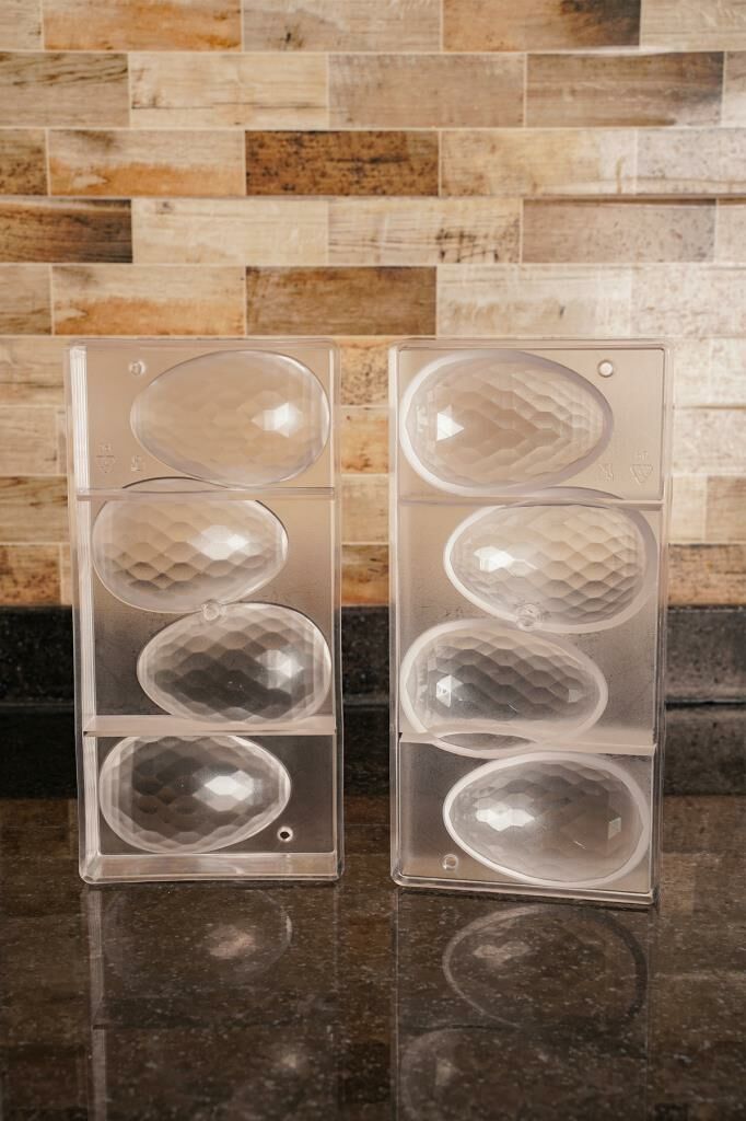 Globy Polikarbon 3D  Elmas Desenli Yumurta Çikolata Kalıbı 4'lü