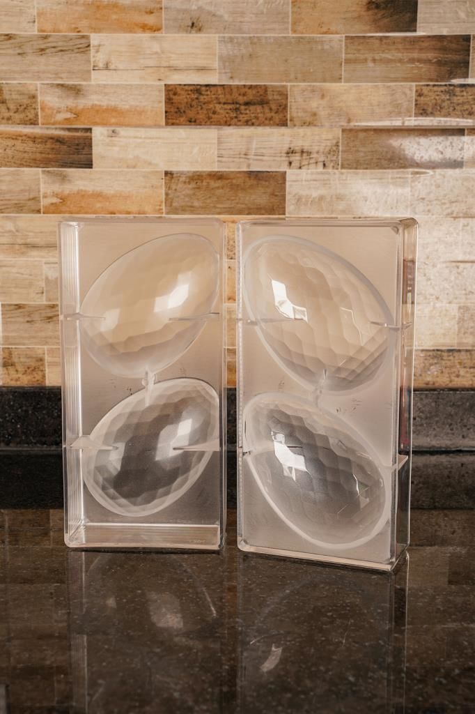 Globy Polikarbon 3D Elmas Desenli Yumurta Çikolata Kalıbı 2'li