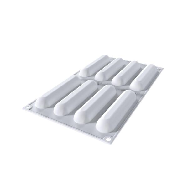 Silikomart Ekler Seti Silikon Kek Kalıbı 8'li 122x26x16 mm - 36.369.87.0065