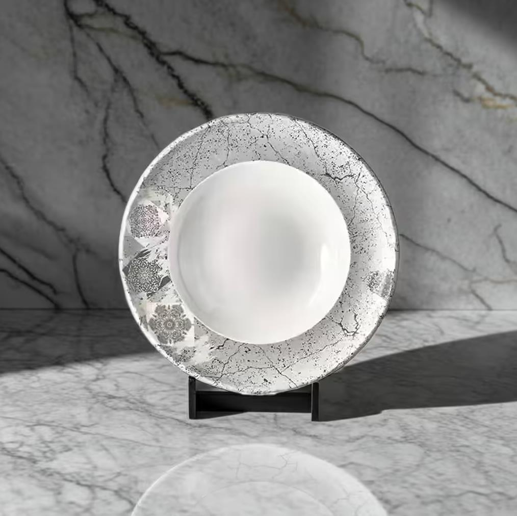 Külsan Krem Beyaz Makarna ve Salata Tabak Seti 26 cm, Thermoset Melamin