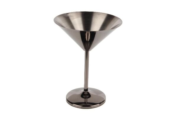 Globy Martini Kokteyl Kadehi Çelik 250 ml Siyah
