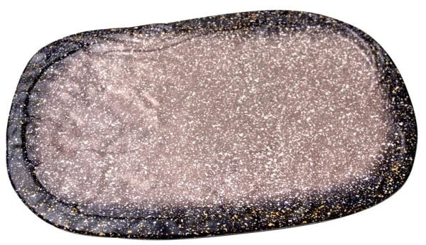 Globy Melamin Granit Mat Açık Büfe Sunum Tabağı Dikdörtgen – 35,6×22,5×2 cm