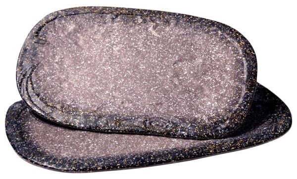 Globy Melamin Granit Mat Açık Büfe Sunum Tabağı Dikdörtgen – 35,6×22,5×2 cm