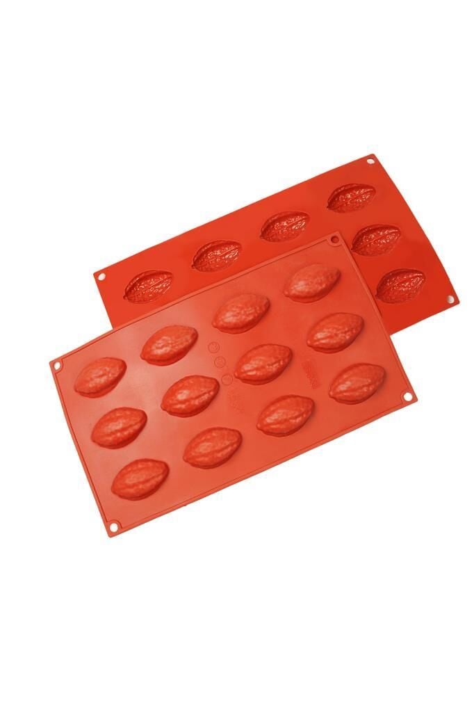 Globy Silikon Ceviz Kabuğu Desenli Kek Kalıbı 12'li