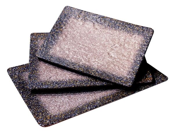 Globy Melamin Granit Açık Büfe Dikdörtgen Sunum Tabağı – 30,3×21×3,4 cm