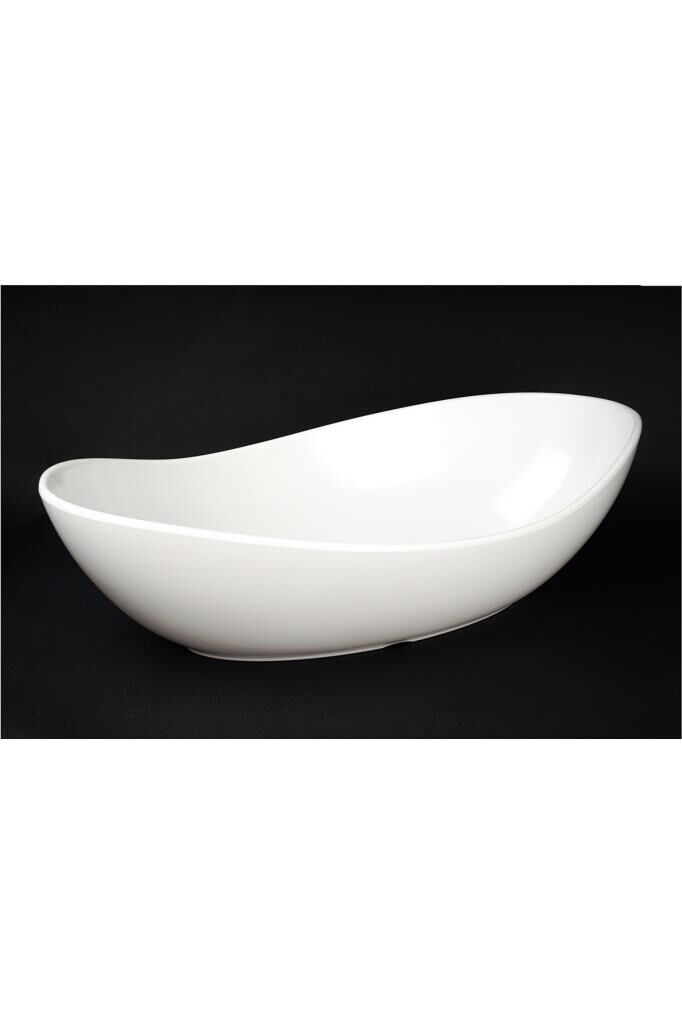 Globy Melamin Açık Büfe Beyaz Gondol Servis Kase 45X26X13.5 cm