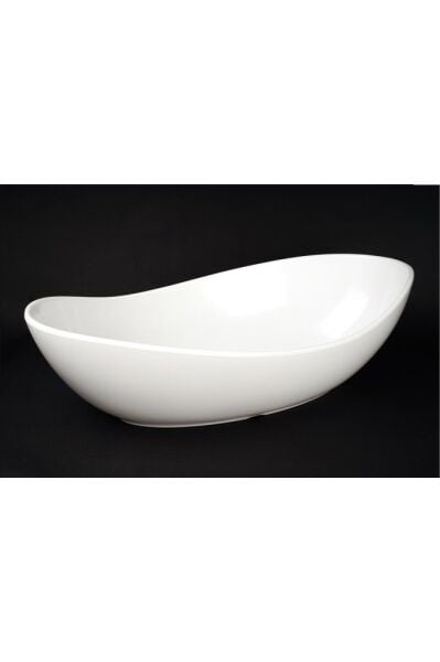 Globy Melamin Açık Büfe Beyaz Gondol Servis Kase 45X26X13.5 cm