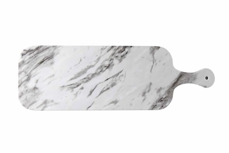 Globy Açık Büfe Melamin Mermer Desen Servis Sunum Tabağı 61x20x1,3 cm