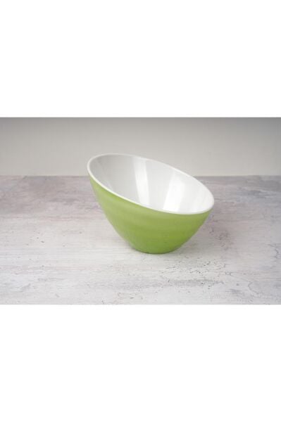 GLoby Açık Büfe Eğik Kase Yeşil 18.3x18x12 cm