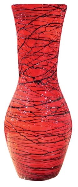 Globy Dekoratif Cam Vazo Kırmızı 49 Cm