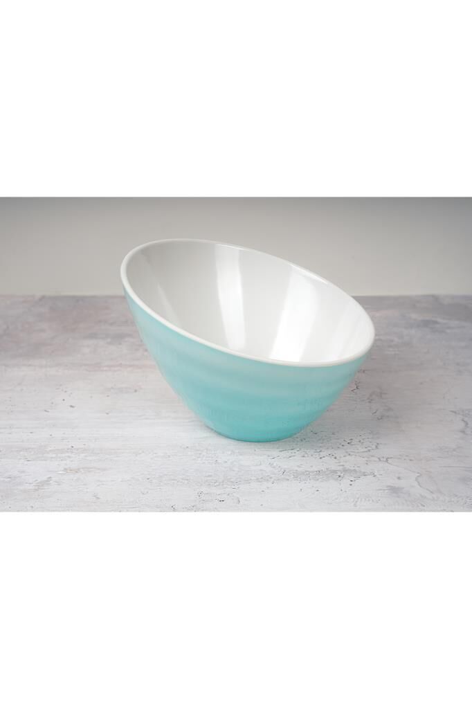 Globy Melamin Açık Büfe Eğik Servis Kase Açık Mavi 18.3x18x12 cm
