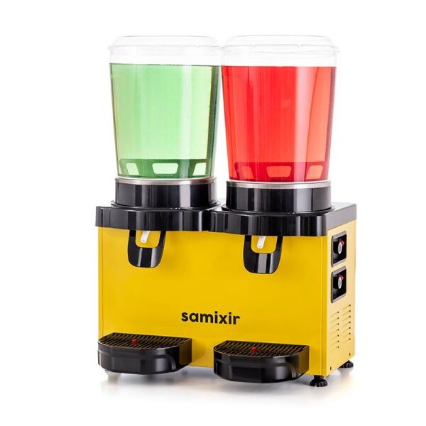 Samixir MM20 Panaromik Twin Soğuk İçecek Dispenseri 10 L+10 L Sarı
