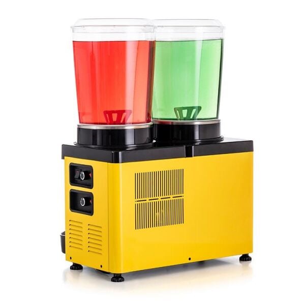 Samixir MM20 Panaromik Twin Soğuk İçecek Dispenseri 10 L+10 L Sarı