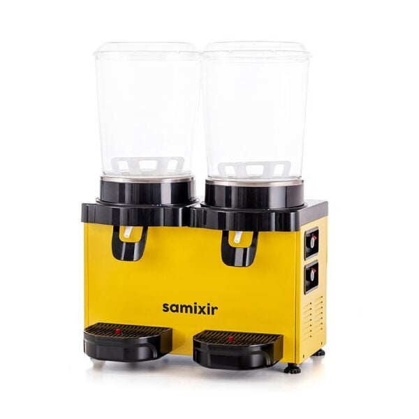 Samixir MM20 Panaromik Twin Soğuk İçecek Dispenseri 10 L+10 L Sarı