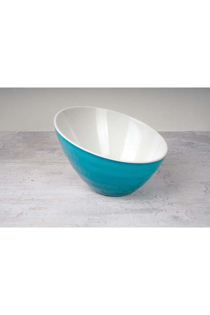 Globy Melamin Açık Büfe Eğik Servis Kase Mavi 21x20.5x13.6 cm