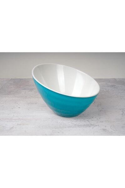 Globy Melamin Açık Büfe Eğik Servis Kase Mavi 21x20.5x13.6 cm