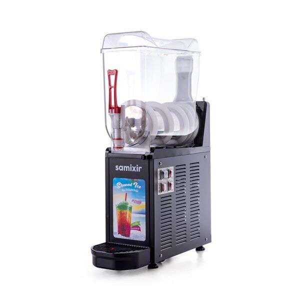 Samixir SLUSH12 Mono Allure Ice Slush Granita Milkshake ve Soğuk Meyve Suyu Dispenseri, 12 Lt Siyah