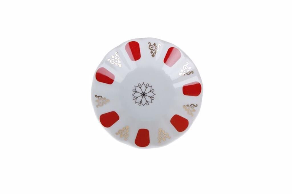 Porland Kırmızı Yaldız Çay Tabağı 11 cm 6'lı