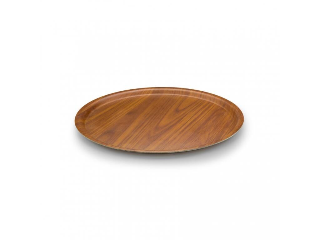 Tria Yuvarlak Maun Kraft Kaymaz Tepsi 38 cm ,TFY38KWM