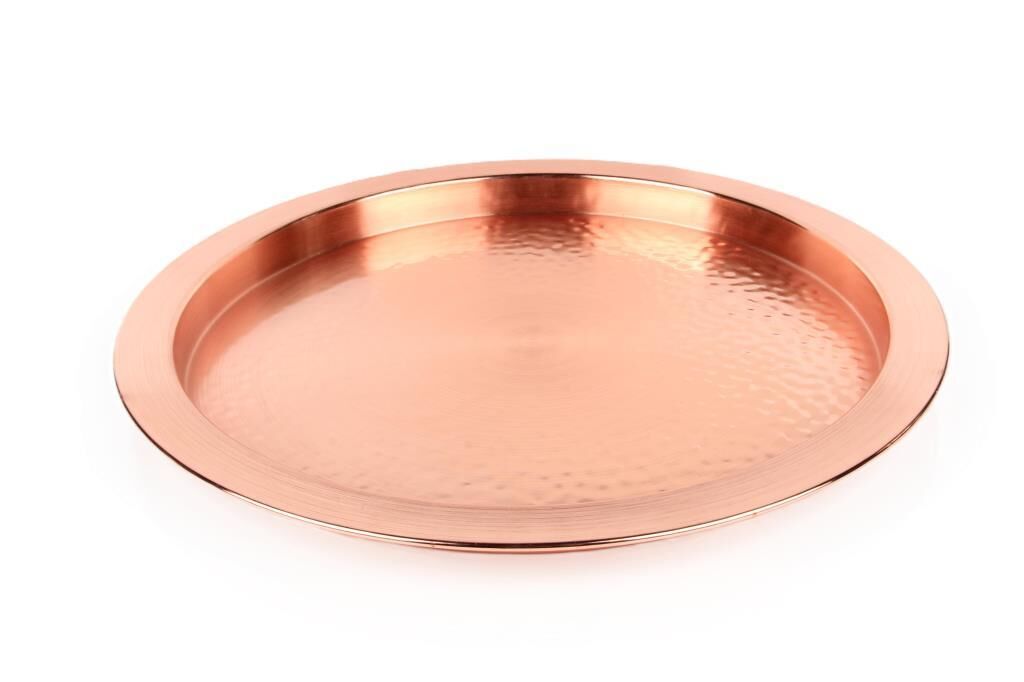 Globy Bakır Yuvarlak Tepsi 38x2,5 cm