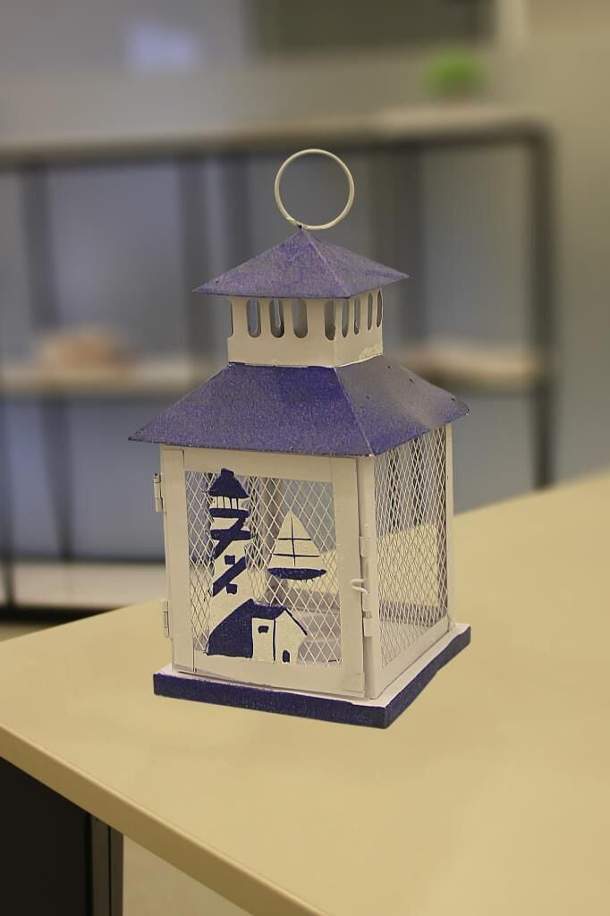 Globy Mumluk, Kandil, Tealight Kare Desenli