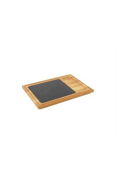 Lava Ahşap Servis Tabağı Döküm Plakalı 25X35 Cm