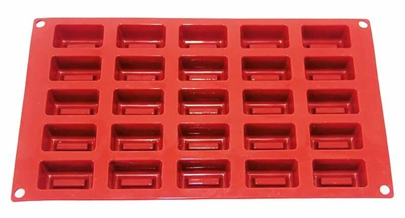 Globy Silikon Mini Dikdörtgen Savarin Kek Kalıbı 25li