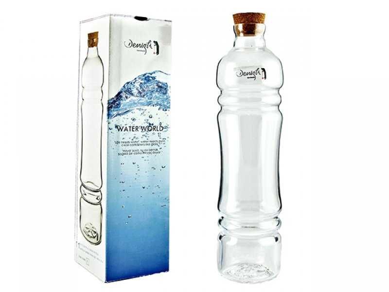 Paşabahçe 23066 Denizli Cam El İmalatı Mantar Kapaklı Şişe, Sürahi 1 Litre