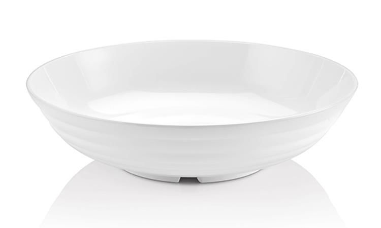 Atlasform Açıkbüfe Melamin Yuvarlak Sunum Kase Beyaz 33,5x8 cm -730