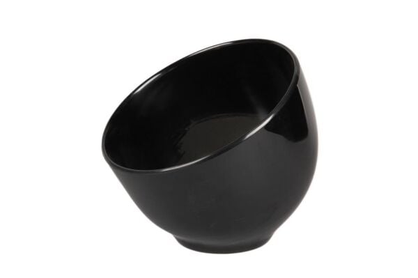 Globy Açık Büfe Siyah Melamin Sunum Kase – 19×17,5 cm