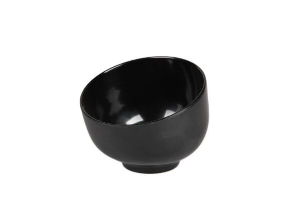 Globy Açık Büfe Siyah Melamin Sunum Kase – 15×12 cm