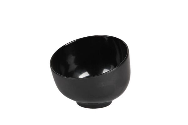 Globy Açık Büfe Siyah Melamin Sunum Kase – 15×12 cm