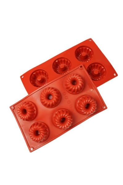 Globy Silikon  Mini Kek Kalıbı,Muffin Kalıbı 6'lı